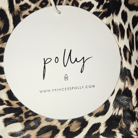 faux leather leopard mini skirt - Picture 4 of 5